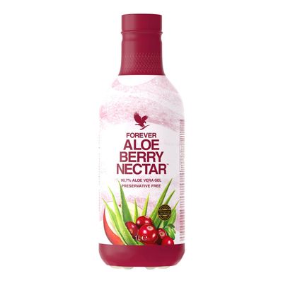Forever Living Products Aloe Berry Nectar PET, 1000ml, Cranberry-Apple Flavored Aloe Vera Gel, 90.7% pure inner leaf Aloe Vera gel, No added preservatives, Gluten free