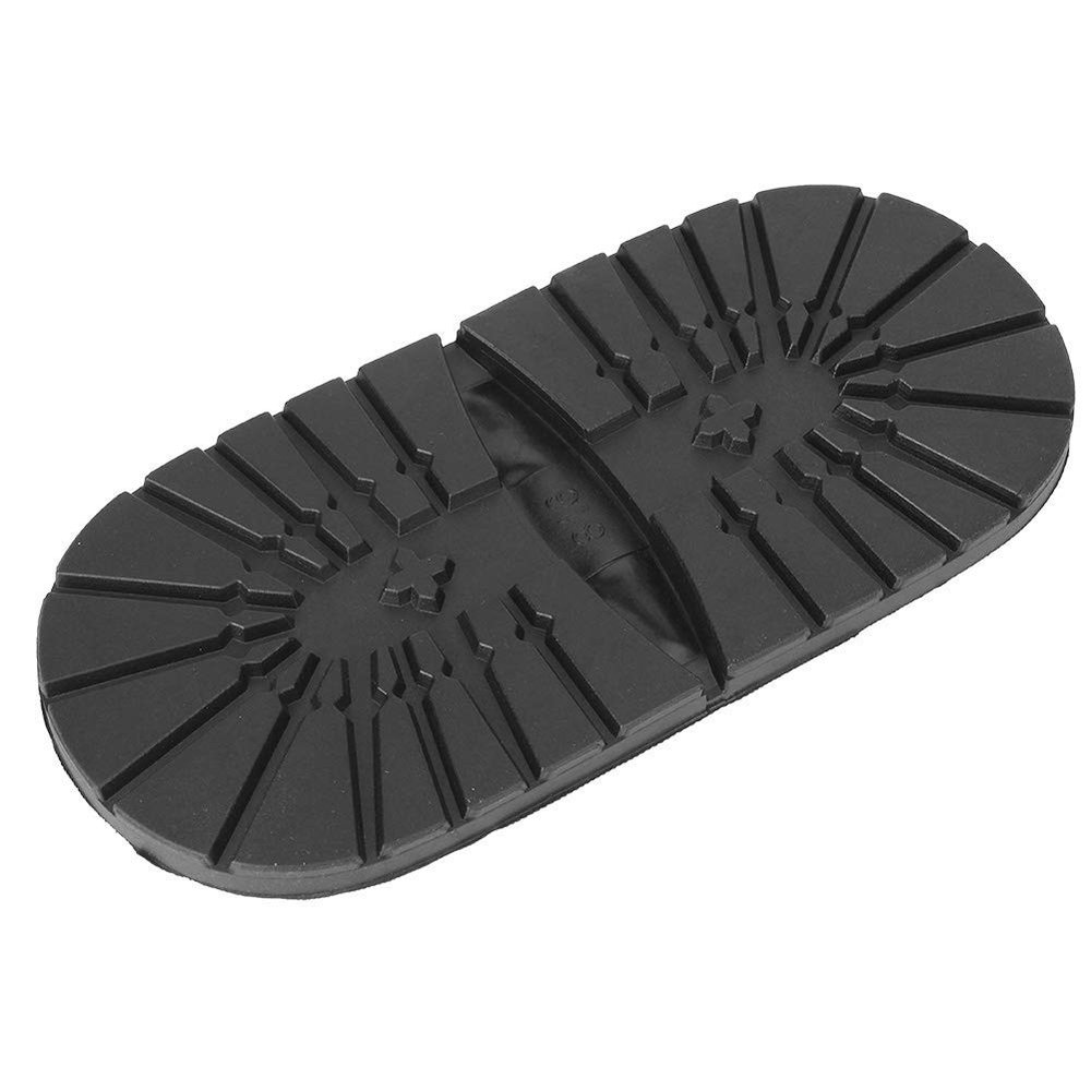 Anti Slip Shoes Replacement Soles Rubber Mute Boots Front Heel Soles Flexible Mute Half Shoe Sole Shoes Repair Accessories (Black Heel)