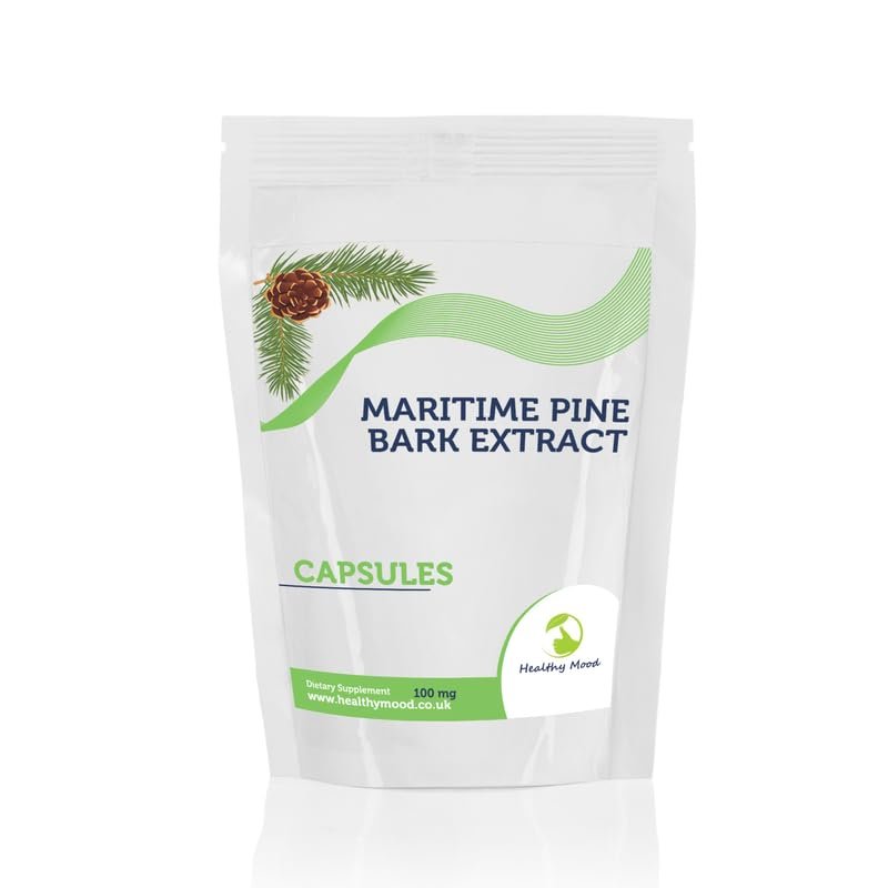 Maritime Pine Bark 100mg 7 Veg Capsules Antioxidant Supplement for Circulation, Skin Health, and Immune Support