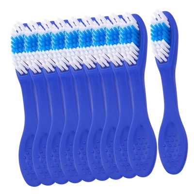 SKISUNO 20pcs Self- Toothbrush Short Handle Security Toothbrush for Prison Jail Correctional Facility Use Blue Extra Soft
