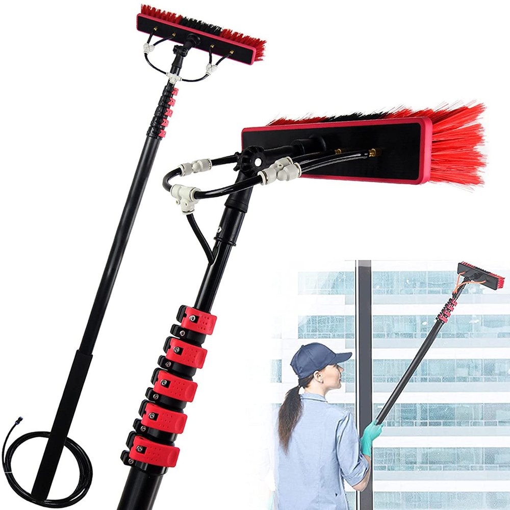 3.6m-10.8m Window Cleaning Water Fed Poles,Window Cleaner Kit,Water/Hose Fed Pole,Window Cleaning Brush Equipment,Cleaning Photovoltaic and Solar Panels (10.8M)