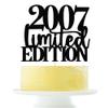 Limited EDITION 2007 cake topper 19th birthday happy birthday cake topper men and women cheer 19 years old handmade black glitter cake decoration (2007) view 2