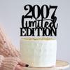 Limited EDITION 2007 cake topper 19th birthday happy birthday cake topper men and women cheer 19 years old handmade black glitter cake decoration (2007) view 3