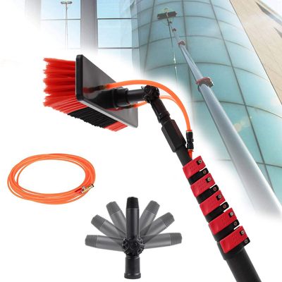 12-36 Foot (Long Reach) Photovoltaic Panels Cleaning Brush & Pole with 20m Hose, Water Fed Pole Kit Outdoor Window Glass Cleaning Tool,5.4/18ft