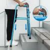 LSRFXF Climbing Stairs Folding Walking Frame, Height Adjustable Lightweight Walking Mobility Aid, Aluminium Upright Climbing Stairs Standard Walker for Elderly view 2