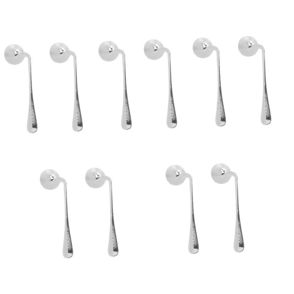 minkissy 10pcs Ergonomic Elderly Feeding Spoon Compact Adaptive Utensils Stainless Steel for Weak Grip Spoon Outdoor Home