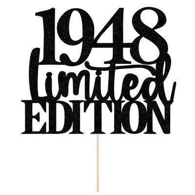 Limited EDITION 1982 cake topper 42th birthday happy birthday cake topper men and women cheer 42 years old handmade black glitter cake decoration (1948)