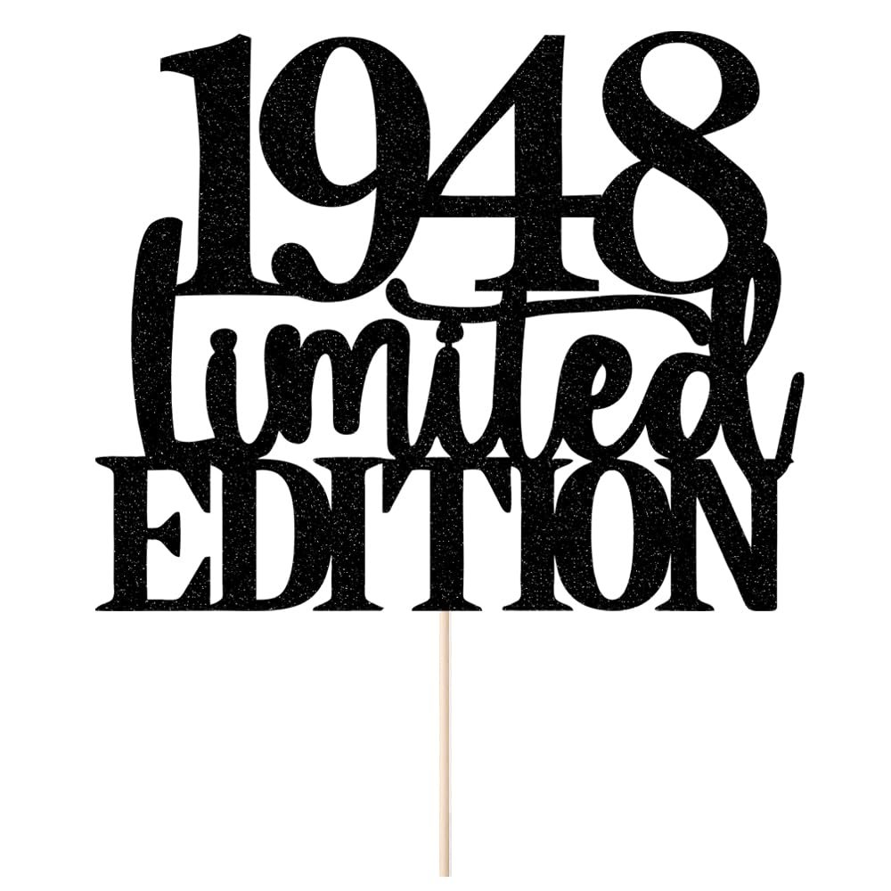 Limited EDITION 1982 cake topper 42th birthday happy birthday cake topper men and women cheer 42 years old handmade black glitter cake decoration (1948)