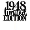 Limited EDITION 1982 cake topper 42th birthday happy birthday cake topper men and women cheer 42 years old handmade black glitter cake decoration (1948) view 1
