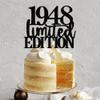 Limited EDITION 1982 cake topper 42th birthday happy birthday cake topper men and women cheer 42 years old handmade black glitter cake decoration (1948) view 3