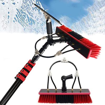 Cleaning Photovoltaic and Solar Panels,Telescopic Brush Window Cleaner Kit, Water-Bearing Telescopic Rod,Suitable for Photovoltaic Panel Cleaningwith Scraper,12M/39FT