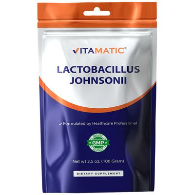 Vitamatic Lactobacillus Acidophilus Probiotic Powder - Digestive Health Support - 100 Gram (3.5 OZ) - 100 Servings