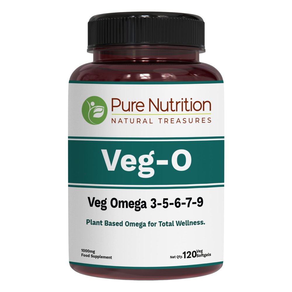 Pure Nutrition Vegan Omega 3-5-6-7-9 | 120 Softgels | 600mg Veg Omega per Serving of 2 Softgels | Multi Omega Supplement for Overall Health | Non GMO | Gluten Free