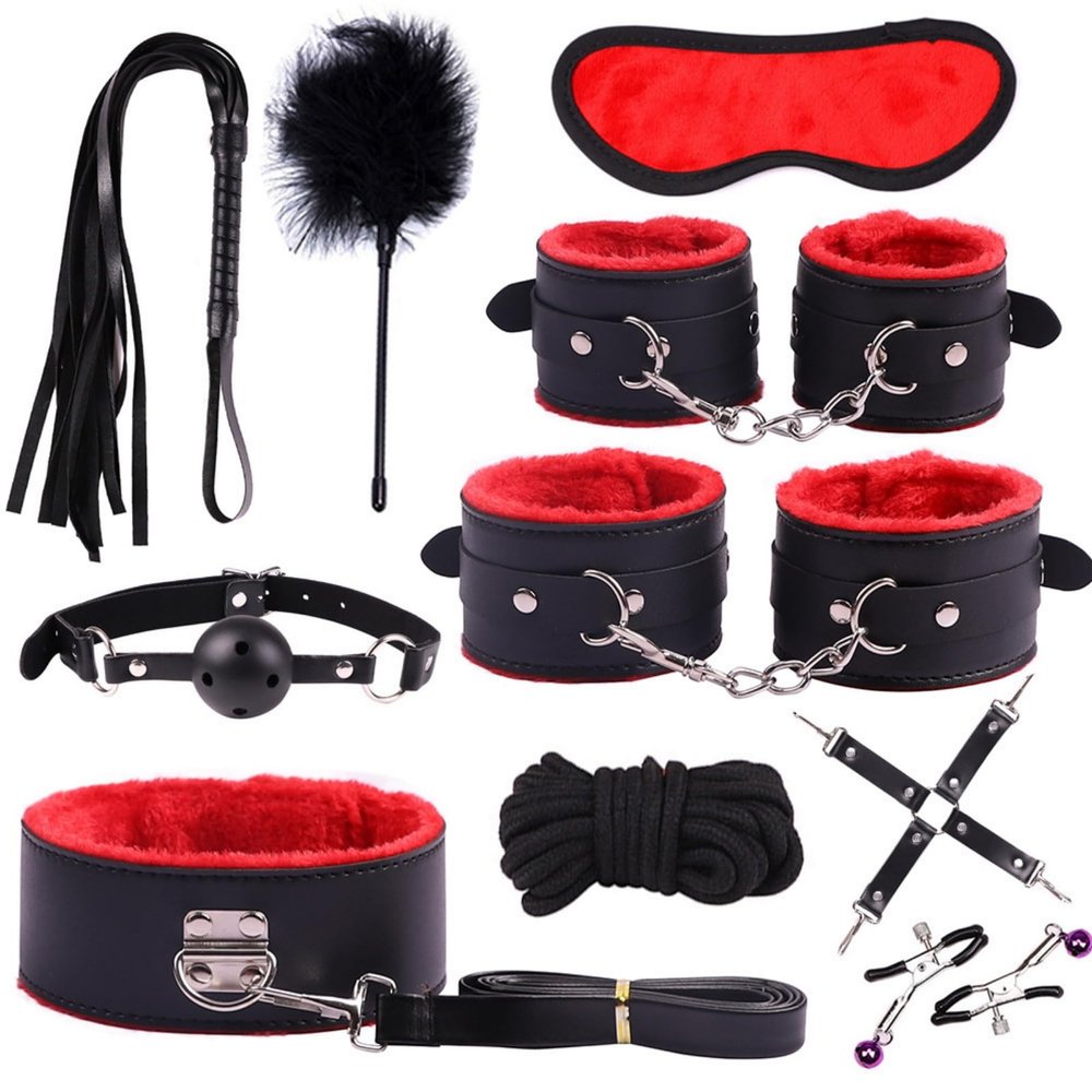 10-Piece, Red and Black Premium Yoga, Athletic Casual Play Set