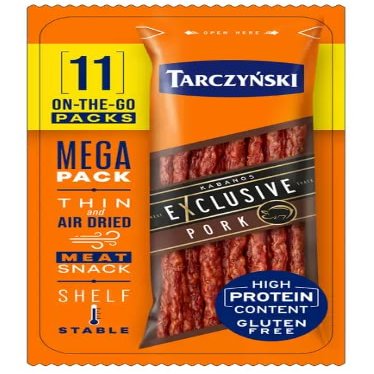 Tarczynski Kabanos Exclusive Pork Dried Meat Snack, 11 x 50g Premium Quality Polish Kabanos, High Protein, Ready-to-Eat Snack
