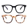 SKYWAY 2 Pack Reading Glasses for Women Men, Fashion Oversized Blue Light Blocking Computer Readers with Spring Hinge Anti Eyestrain UV Protection Black/Brown Tortoiseshell 1.0+ view 1