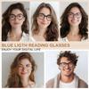 SKYWAY 2 Pack Reading Glasses for Women Men, Fashion Oversized Blue Light Blocking Computer Readers with Spring Hinge Anti Eyestrain UV Protection Black/Brown Tortoiseshell 1.0+ view 2