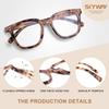 SKYWAY 2 Pack Reading Glasses for Women Men, Fashion Oversized Blue Light Blocking Computer Readers with Spring Hinge Anti Eyestrain UV Protection Black/Brown Tortoiseshell 1.0+ view 4