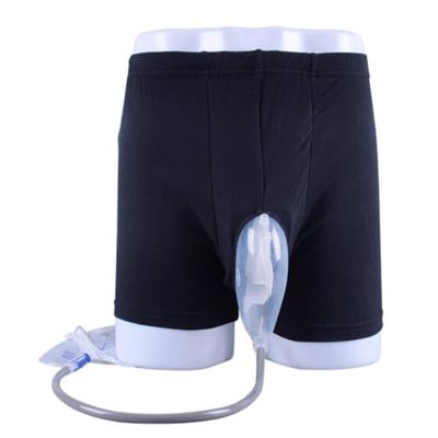 HELINAZI Wearable Urine Bag Incontinence Pants for Men, Urinary Leak Proof Leg Silica Gel Urinal Catheter Urine Collector,M