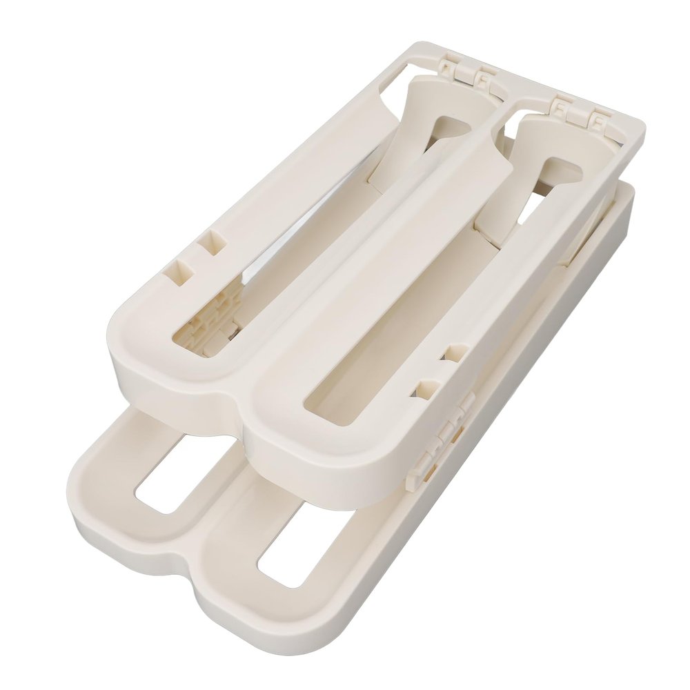 Egg Holder for Refrigerator, 2-Tier Fridge Egg Dispenser, Space Saving Egg Rack for Kitchen, Egg Storage Container, Rolling Egg Dispenser for Organizing