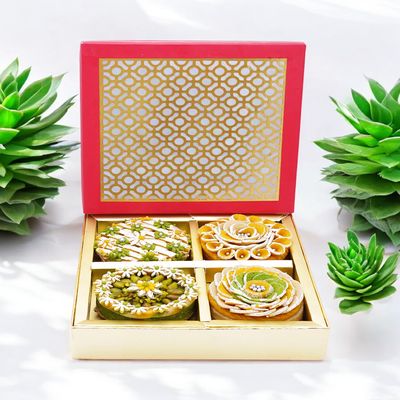 Ghasitaram Gifts Jaiccha Mini Mithai Cakes in Carving Box|Gift for Diwali,Holi,Rakhi,Valentine,Christmas,Birthday,Anniversary,Gift for Her,Him,Mothers Day,Fathers Day|