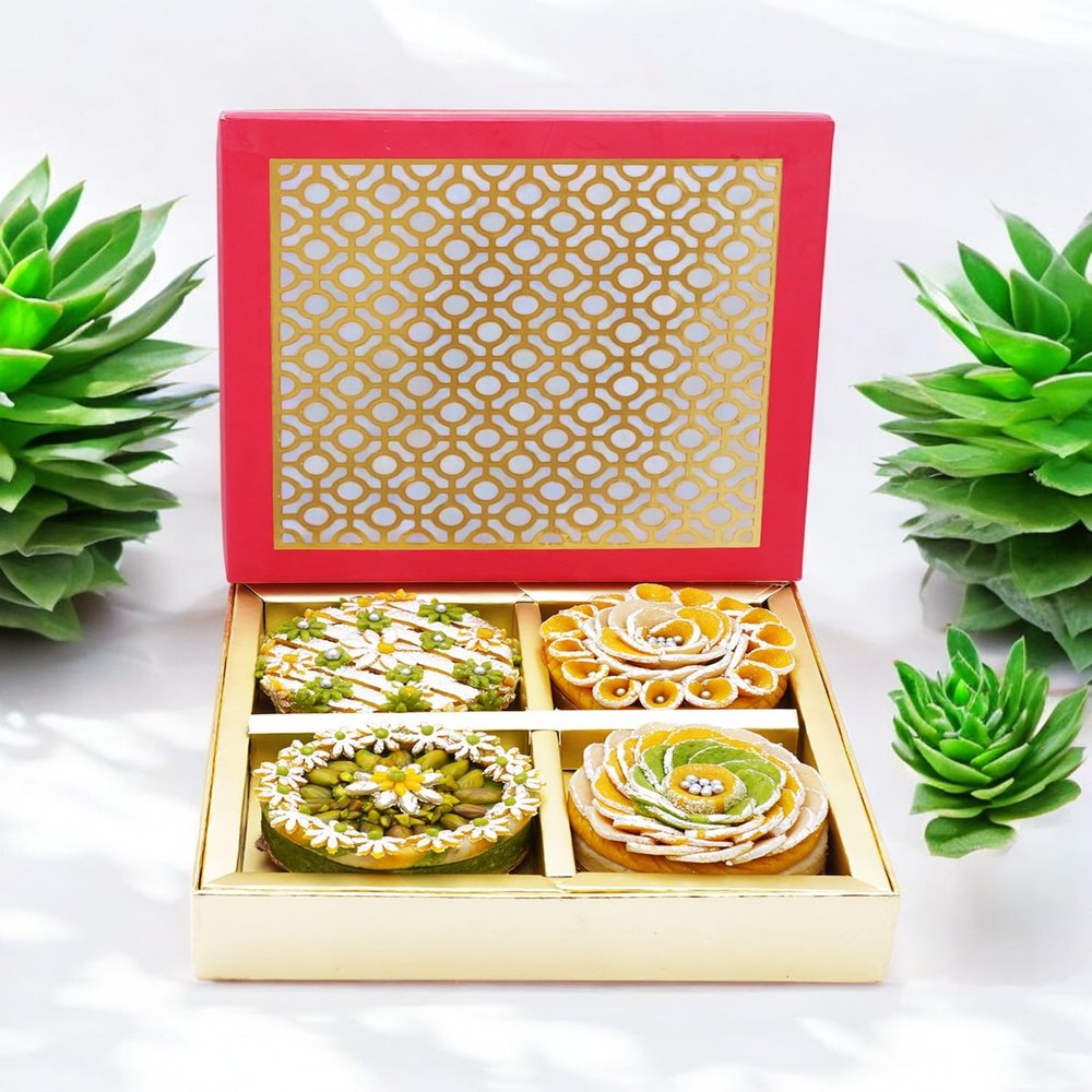 Ghasitaram Gifts Jaiccha Mini Mithai Cakes in Carving Box|Gift for Diwali,Holi,Rakhi,Valentine,Christmas,Birthday,Anniversary,Gift for Her,Him,Mothers Day,Fathers Day|