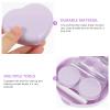 HOMOCONO Portable Contact Lens Case Set of 3 with Mirror Heart-Shaped Purple Lens Storage Box for Travel and Daily Use view 2