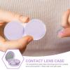 HOMOCONO Portable Contact Lens Case Set of 3 with Mirror Heart-Shaped Purple Lens Storage Box for Travel and Daily Use view 3