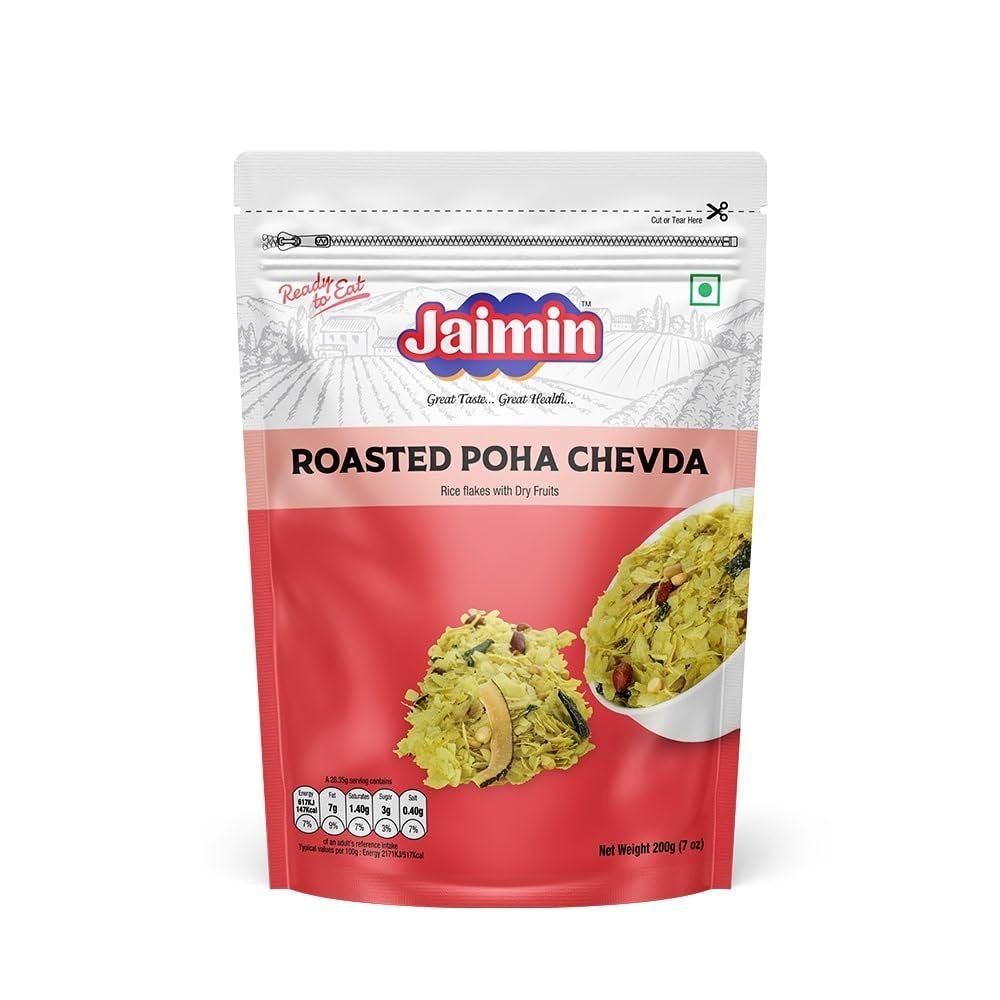 Lilys Roasted Poha Chevda, Rice Flakes with Dry Fruits, 200g