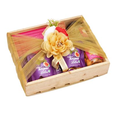 Ghasitaram Gifts Jaiccha Wooden tray of Sugarfree Kaju Katli,5 SF Bites & 2 Jars of Flavour Raisins,Crunchy Cashews|Gift for Diwali,Holi,Valentine,Birthday,Anniversary,Her,Him,Mothers Day,Fathers Day|