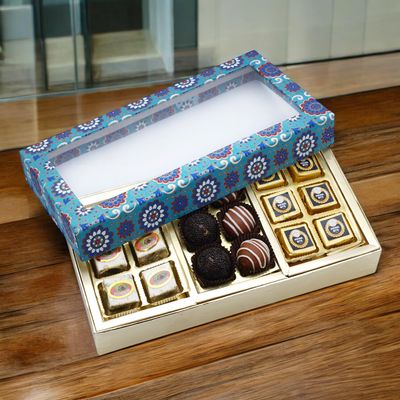 Ghasitaram Gifts Jaiccha 3 Part Printed Box of Bites and Exotic Sweets|Gift for Diwali,Holi,Rakhi,Valentine,Christmas,Birthday,Anniversary,Gift for Her,Him,Mothers Day,Fathers Day|