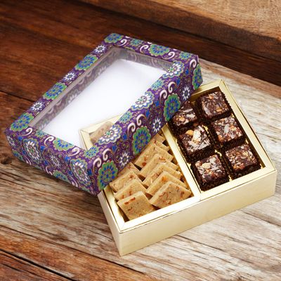Ghasitaram Gifts Jaiccha 2 Part Printed Box of Bites and Kaju Katli|Gift for Diwali,Holi,Rakhi,Valentine,Christmas,Birthday,Anniversary,Gift for Her,Him,Mothers Day,Fathers Day|