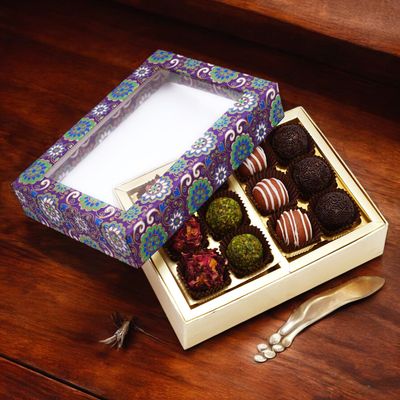 Ghasitaram Gifts Jaiccha 2 Part Printed Box of Exotic Sweets|Gift for Diwali,Holi,Rakhi,Valentine,Christmas,Birthday,Anniversary,Gift for Her,Him,Mothers Day,Fathers Day|