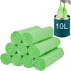 160 Biodegradable Bin Bags Liner with Tie HandlesSmall Food Waste Bags10 Litre Compostable Caddy LinersRecycling Degradable Trash Garbage Rubbish Bag for Kitchen Trash, Household and Office(Green) view 1