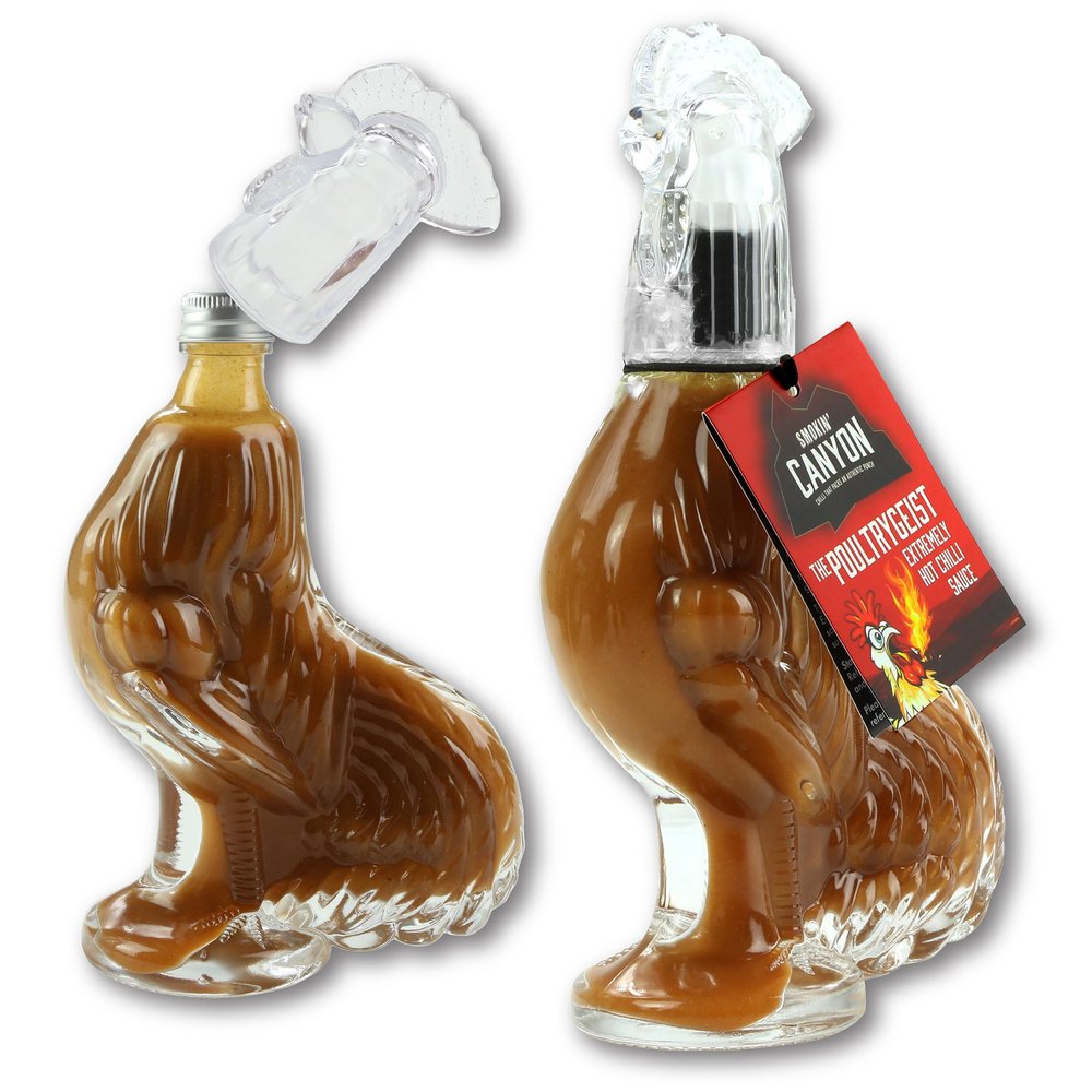 Kimm & Miller Hot Sauce - The Poultrygeist Ghost & Red Jalapeno Chilli Sauce (180ml) - Great Novelty Gift for Men, Women & Teens, Ideal for Heat Seakers