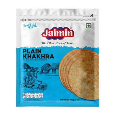Lilys Present Jaimin Indian Khakhra Flatbreads, Variety Pack of 9 Flavours, Select Any (2),180g-200g Packs (Plain)