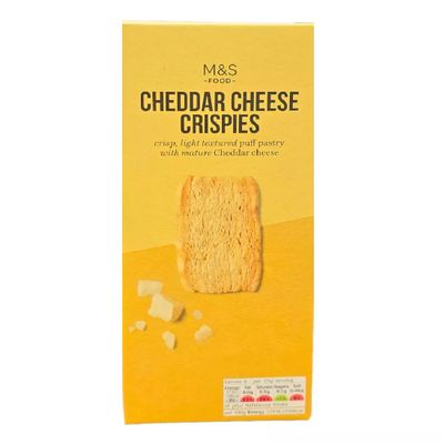 M&S Cheddar Cheese Crispies, Light Textured Puff Pastry with Mature Cheddar Cheese, 200g