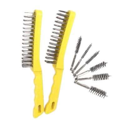 Morain Stainless Steel Wire Brushes 10Inch Industrial Strengthen Hand Tool Hangable For Kitchen Stove Surfaces Cleaner