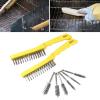 Morain Stainless Steel Wire Brushes 10Inch Industrial Strengthen Hand Tool Hangable For Kitchen Stove Surfaces Cleaner view 4