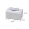 DFHS46JK Tissue Box Cover Simple Modern Tissue Box Household Restaurant Desktop Decorative Paper Box Creative Coffee Table Storage Tissue Box In Living Room(White) view 2