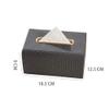 DFHS46JK Tissue Box Cover Light Luxury Leather Woven Pattern Tissue Box Home Living Room Coffee Table Drawing Box Desktop Decorations In Living Room view 2