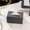DFHS46JK Tissue Box Cover Light Luxury Leather Woven Pattern Tissue Box Home Living Room Coffee Table Drawing Box Desktop Decorations In Living Room view 4