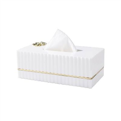 DFHS46JK Tissue Box Cover Living Room Resin Tissue Box Dining Table Tissue Box Light Luxury Style Coffee Table Napkin Box Ornament In Living Room(Large)