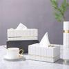 DFHS46JK Tissue Box Cover Living Room Resin Tissue Box Dining Table Tissue Box Light Luxury Style Coffee Table Napkin Box Ornament In Living Room(Large) view 4