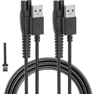 BENSN 2PCS 5V Charger Cord Compatible with Philips One blade QP2824/ QP2724/ QP2734/ QP2834/ S7887/ S3145/ S3241/ MG7930/ MG7962/ MG5952/ MG7950 Electric Trimmer and Shaver USB A Charging Shaver Cabl