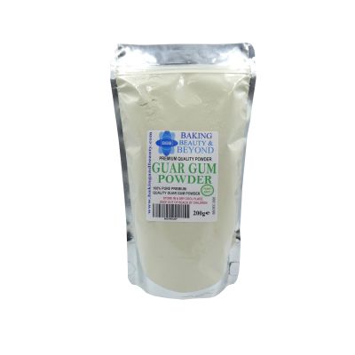 Baking Beauty and Beyond Premium Quality Guar Gum Powder - Gluten Free Natural Thickener and Food Grade Fine Powder Improve Texture, Odourless and Flavourless, Non-GMO Stabiliser Agent - 200g