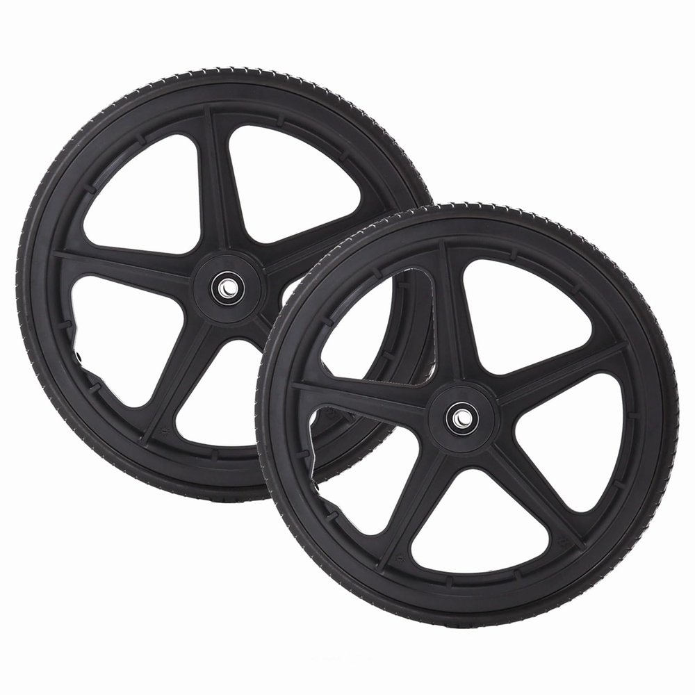 14x1.75 Rear Wheels for Wheelchair, 14 Inch Manual Wheelchairs Replacement Wheel, Solid Non-Inflatable Tire, Replaceable Trolley Rear Wheel Assembly (1 Set of 2)