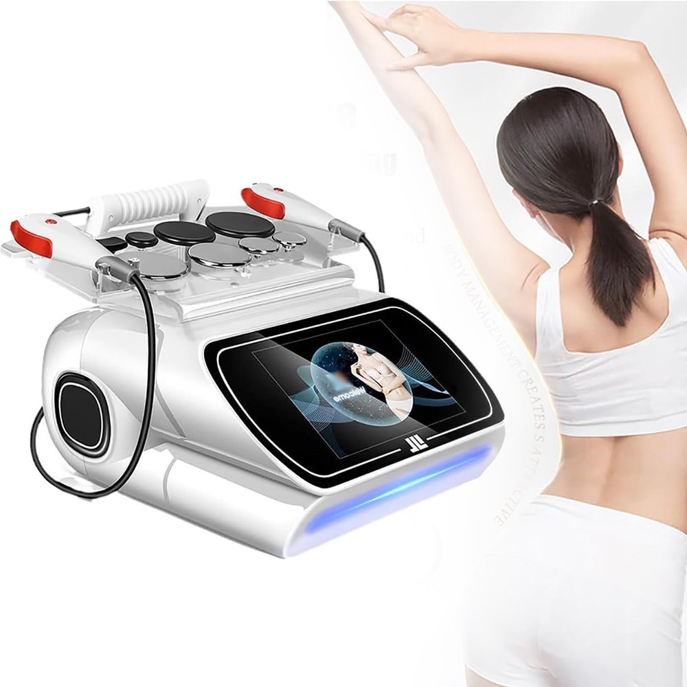 448K Physical Therapy Instrument, Skin Care Machine Fat Removal Device with Touch Screenwith 2 Fever Probes/1 Fascia Knife,34x46x25cm