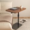 Overbed Table Tray Artificial Board Bedside Table, Office Sofa Side Table, Laptop Table, can Lift And Flip With Antis Fall Strips, Used for Home, Hospitals(Black) view 2