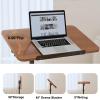 Overbed Table Tray Artificial Board Bedside Table, Office Sofa Side Table, Laptop Table, can Lift And Flip With Antis Fall Strips, Used for Home, Hospitals(Black) view 3